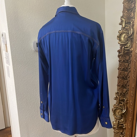 Polo Ralph Lauren Designer Glorious Blue with Gold Stitching and Button Detail - Picture 6 of 11